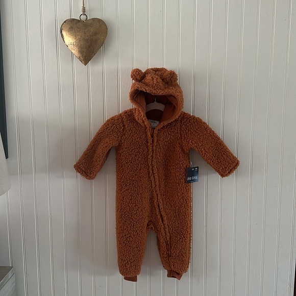 New! Okie Dokie Faux Fur Brown Onesie sz 9 mos - Picture 3 of 10